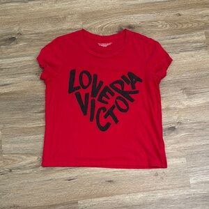 Victoria's Secret Red Graphic Crop Tee